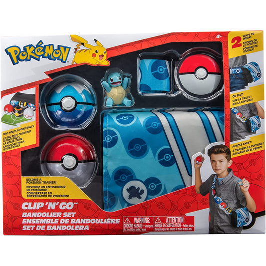 Pokemon Clip 'N' GO Bandolier Set-Includes 2in Squirtle Battle Figure