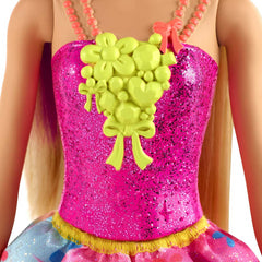Barbie Dreamtopia Princess Doll 12in Blonde Purple Hairstreak Pink Skirt & Tiara