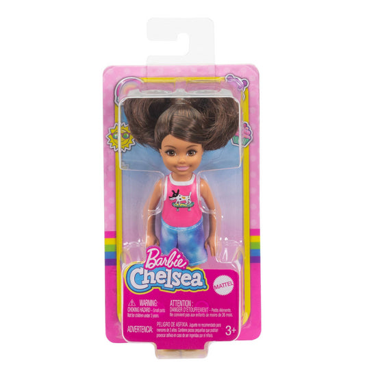 Barbie Club Chelsea Pink Top Brown Hair Doll