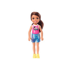 Barbie Club Chelsea Pink Top Brown Hair Doll