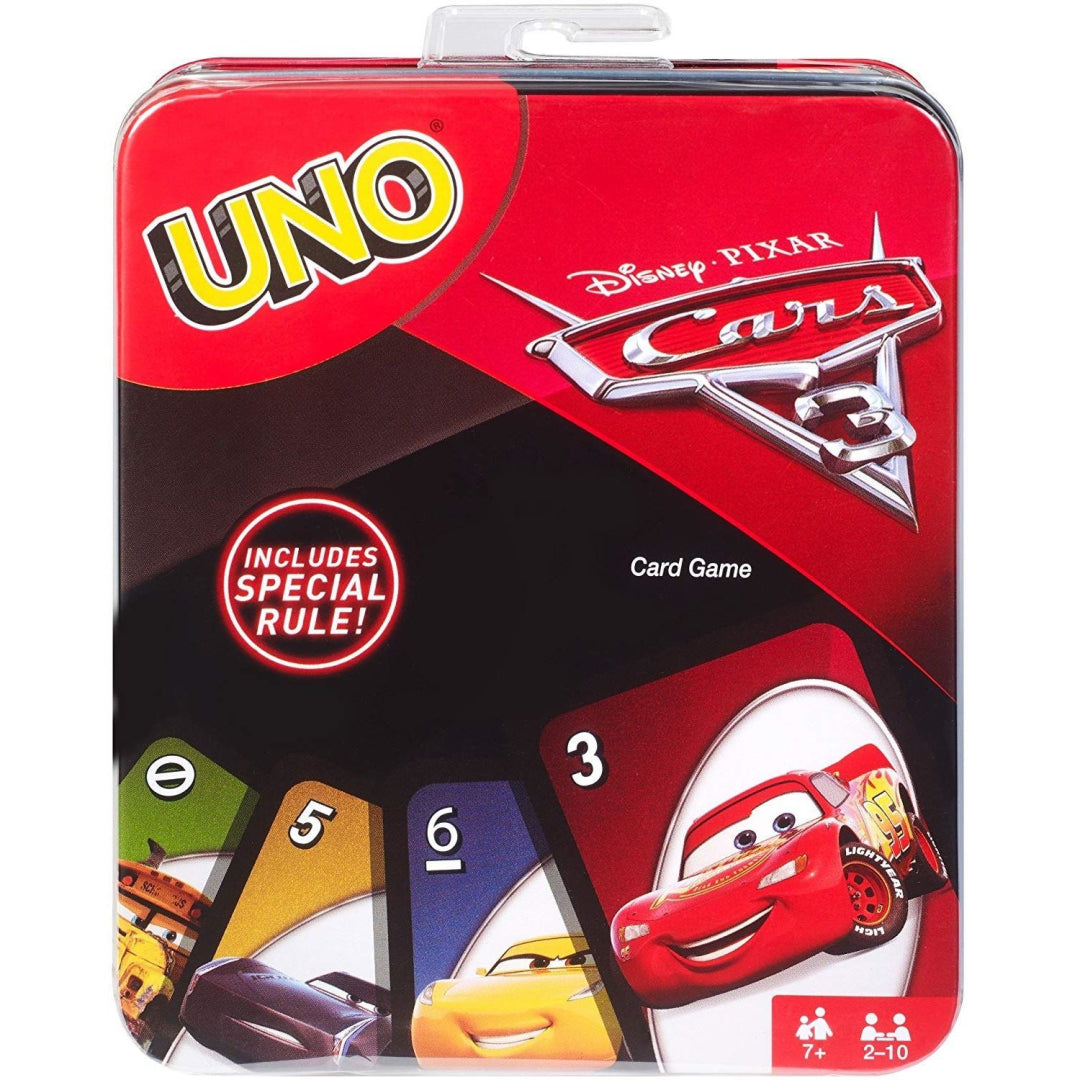 Cars Mattel Disney 3 Uno Card Game Tin FFV18 - Maqio