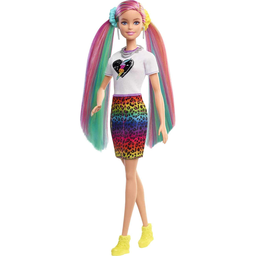 Barbie Leopard Rainbow Hair and Accessories - Maqio