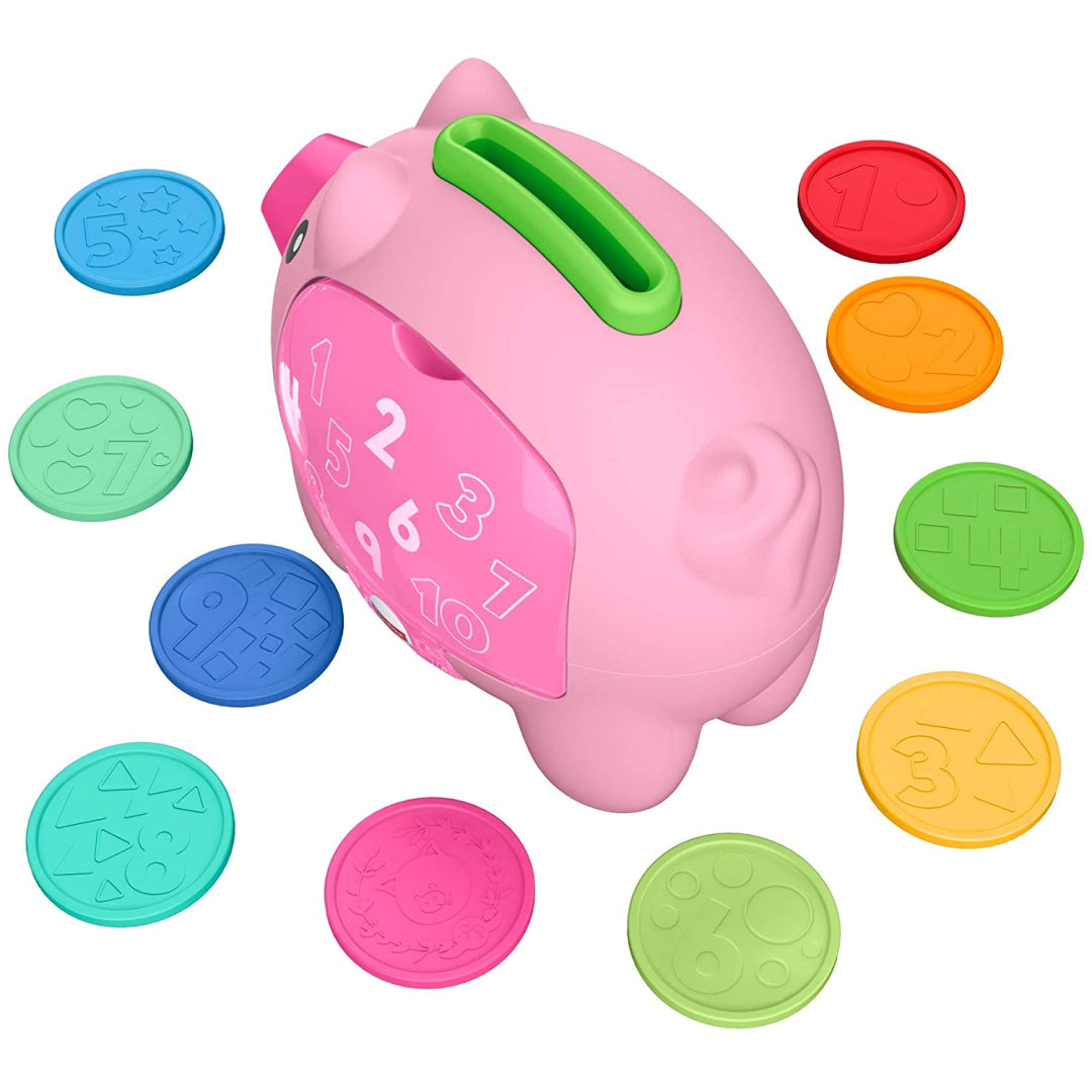 Fisher-Price Laugh & Learn Count & Rumble Piggy Bank Musical Baby Toy GJC68 - Maqio