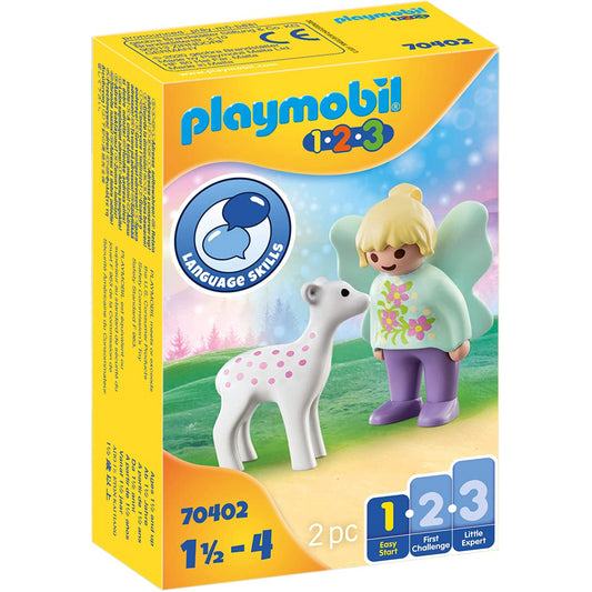 Playmobil 123 2pc Fairy Friend & Fawn Figure - Maqio