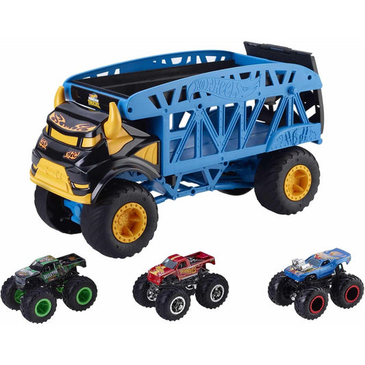 Hot Wheels Monster Trucks Mover With 3 Trucks