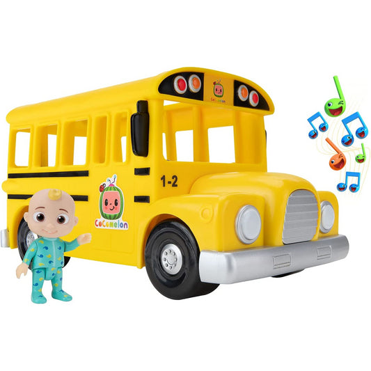 Cocomelon Musical Yellow School Bus with Baby Figure and Vehicle