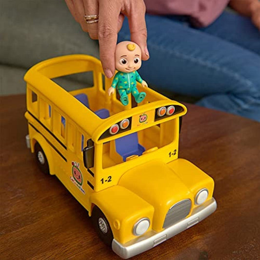 Cocomelon Musical Yellow School Bus with Baby Figure and Vehicle