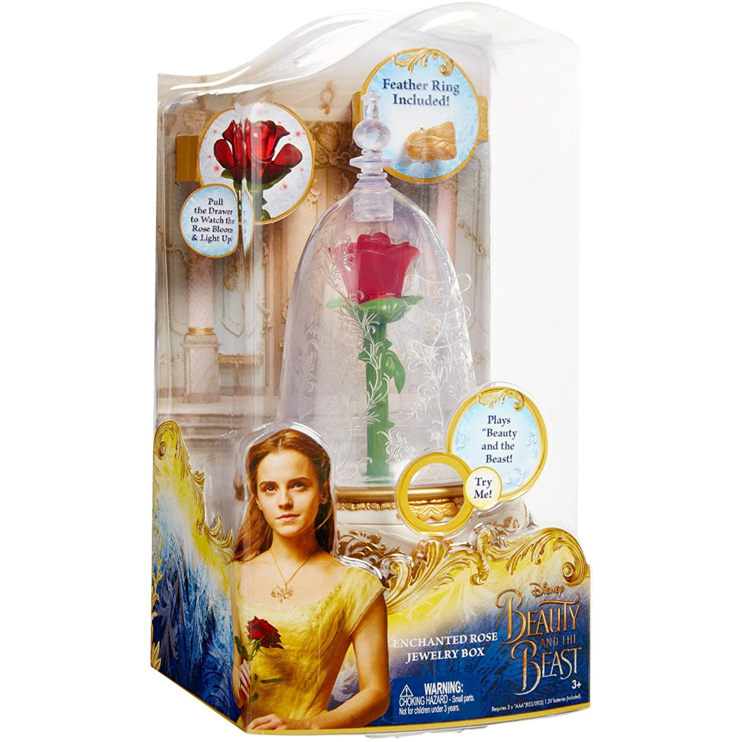 Beauty & the Beast Light Up Enchanted Rose Jewellery Box - Maqio