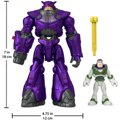 Imaginext and Disney LightYear Battle Blast Zurg Space Robot Figure