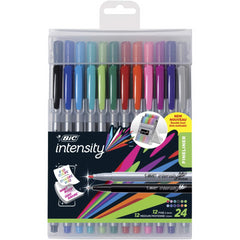 Bic Intensity Medium/Fine Assorted Colour Fineliners 24 Pack - Maqio