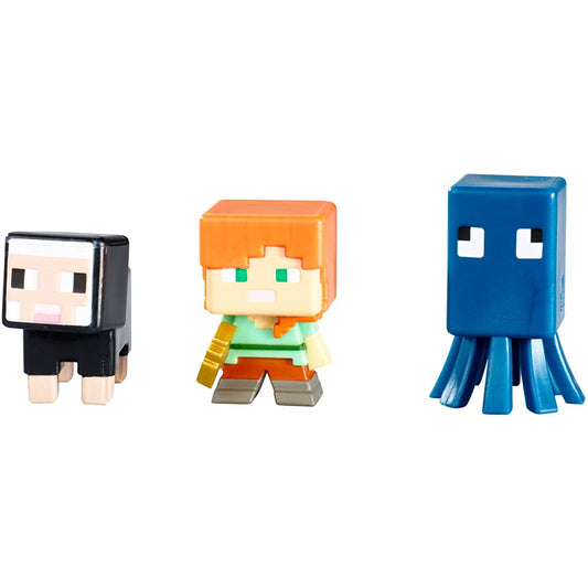 Minecraft Alex, Squid & Black Sheep Mini Action Figures - Maqio