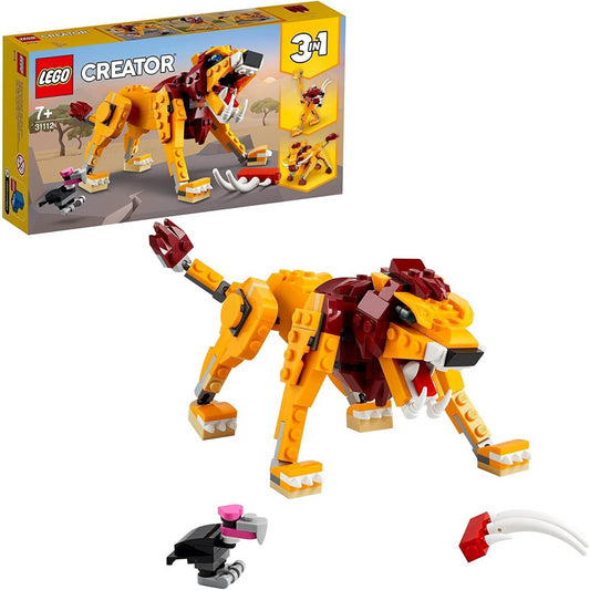 LEGO Creator 3in1 Wild Lion Ostrich & Warthog Posable Animal Figure 31112