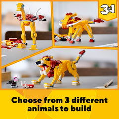 LEGO Creator 3in1 Wild Lion Ostrich & Warthog Posable Animal Figure 31112