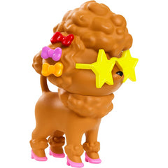 Barbie Extra Doll in Furry Rainbow Coat with Pet Poodle Afro-Puffs with Braids