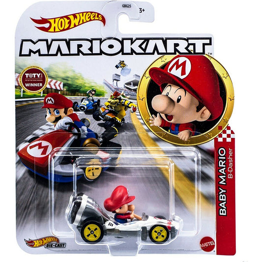 Hot Wheels DieCast Mario Kart Baby Mario B-Dasher Vehicle