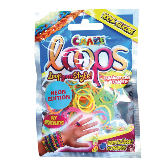Craze Loops Starter pack Mix Colours 100 Pack - Neon Edition