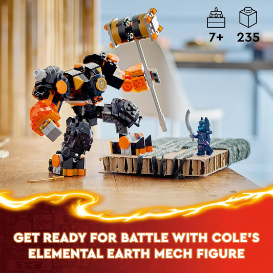 LEGO NINJAGO 71806 Cole’s Elemental Earth Mech Rising Building Set
