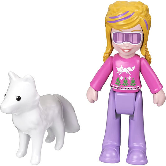 Polly Pocket Flip & Find Arctic Fox Compact Toy with Doll and Fox Figure