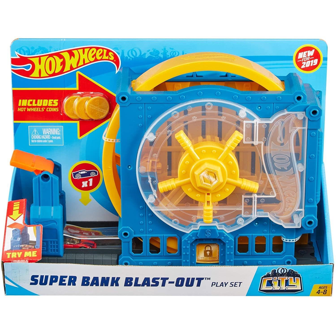 Hot Wheels City Super Play Set Super Bank Blast-Out GBF96 - Maqio