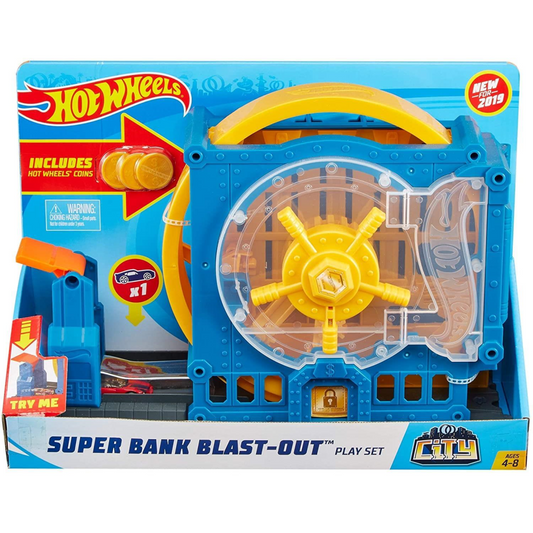 Hot Wheels City Super Play Set Super Bank Blast-Out GBF96 - Maqio