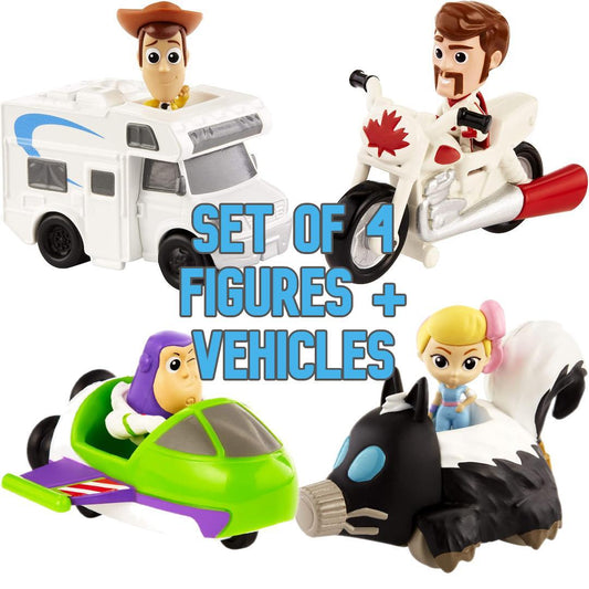 Disney Pixar Toy Story 4 Minis Set of 4 Figures & Vehicles - Maqio