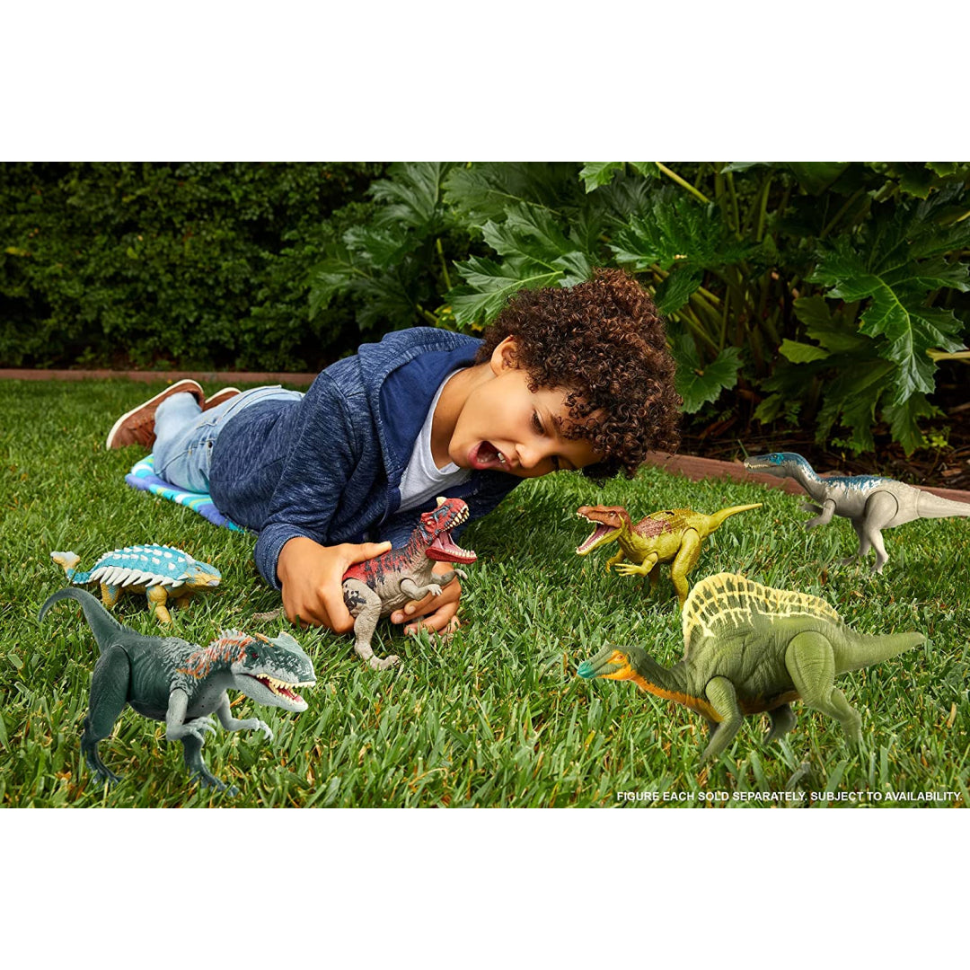 Jurassic World Roar Attack Dinosaur Figure with Movable Joints & Sounds - Ouranosaurus - Maqio