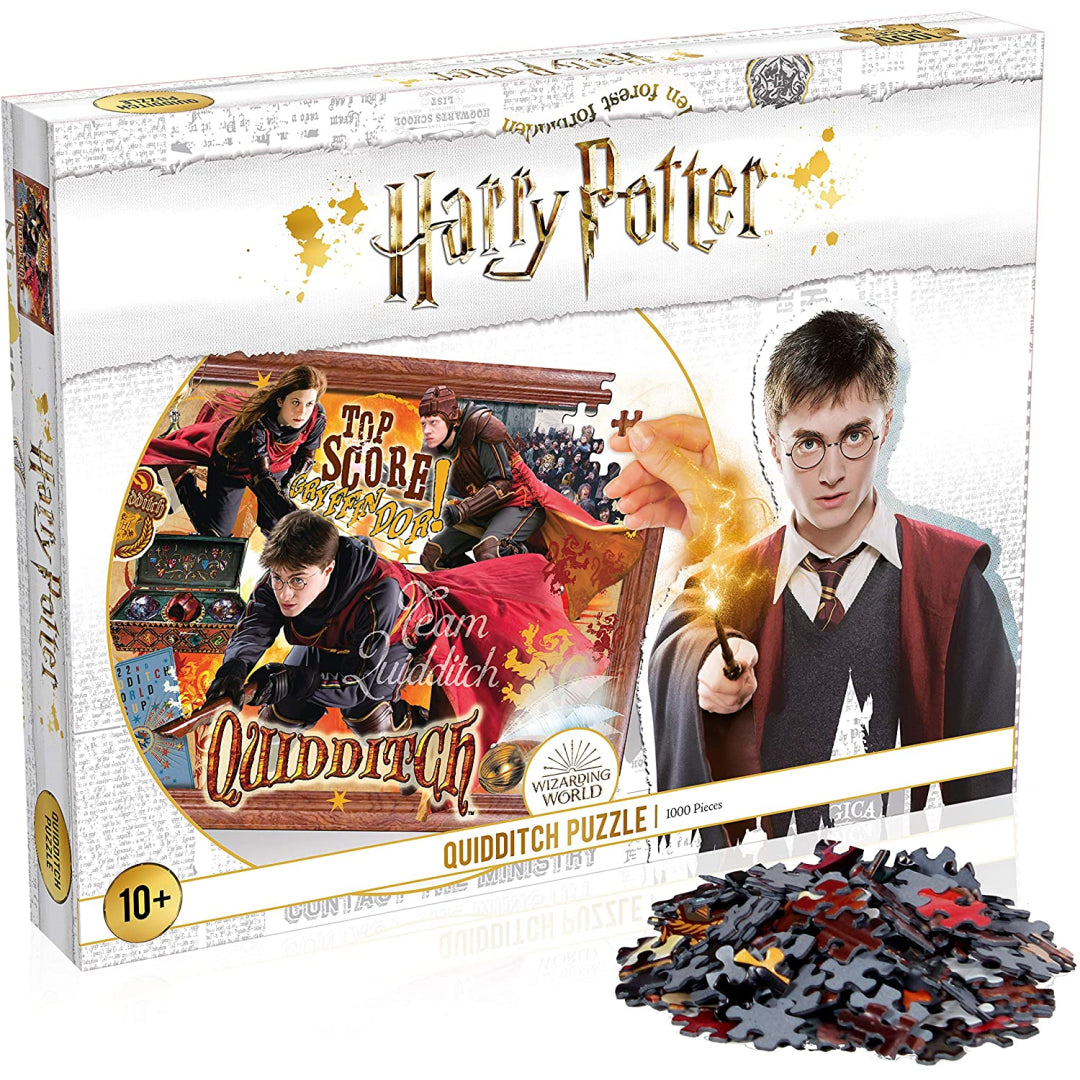 Winning Moves Harry Potter Quidditch 1000-piece Jigsaw Puzzle (White) - Maqio