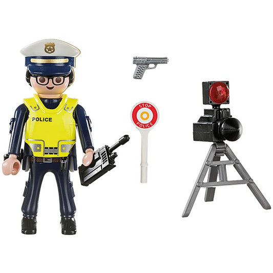 Playmobil Special 11 pc  Plus Police Officer with Speed Trap - Maqio