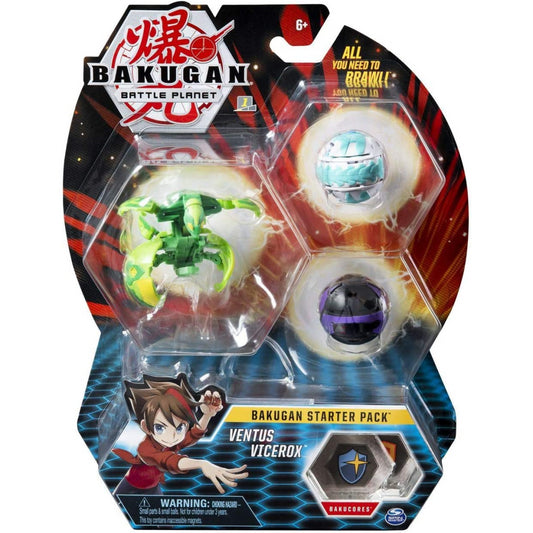 Bakugan Battle Planet Starter 3 Pack Action Figure Set - Ventus Vicerox