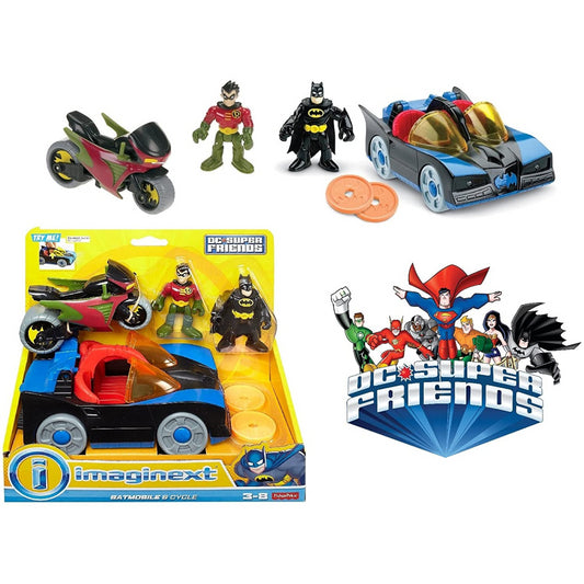 Imaginext Batmobile & Cycle with Batman & Robin Figures - Maqio