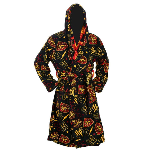 Harry Potter Hogwarts Reversible Robe Adults with Hoodie - Size Extra Large - Maqio