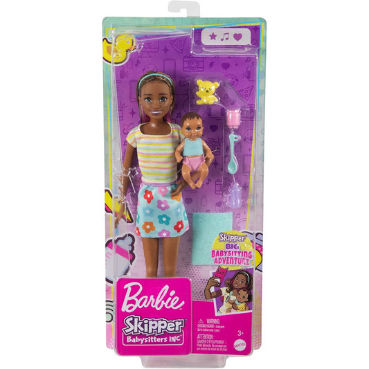 Barbie Doll Brunette Skipper Doll with Baby Figure &  Accessories