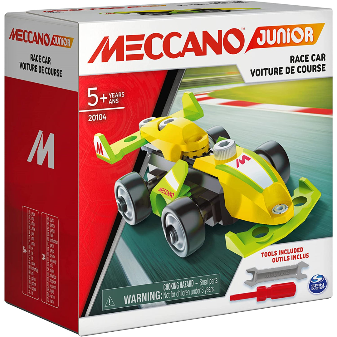 Meccano Junior Race Car STEAM Model Building Kit Toy Vehicle Maqio