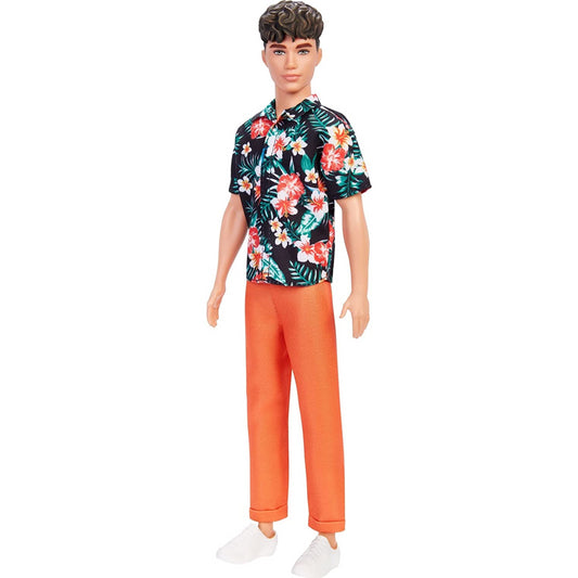 Barbie Ken Fashionistas Doll #184 Hawaiian Shirt & Orange Trousers Brown Hair