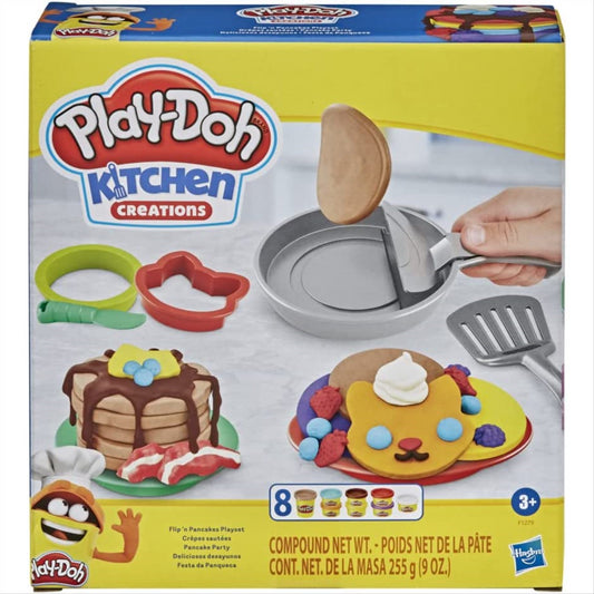 Play-Doh Kitchen Creations Flip 'n Pancakes Playset 14-Piece Breakfast