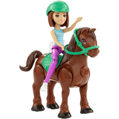 Mattel FHV62 - Barbie on the Go Bruna Figure & Pony - Maqio