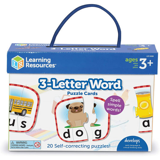 Learning Resources 3-Letter Word Cards Kids Readiness Self Correcting Puzzles