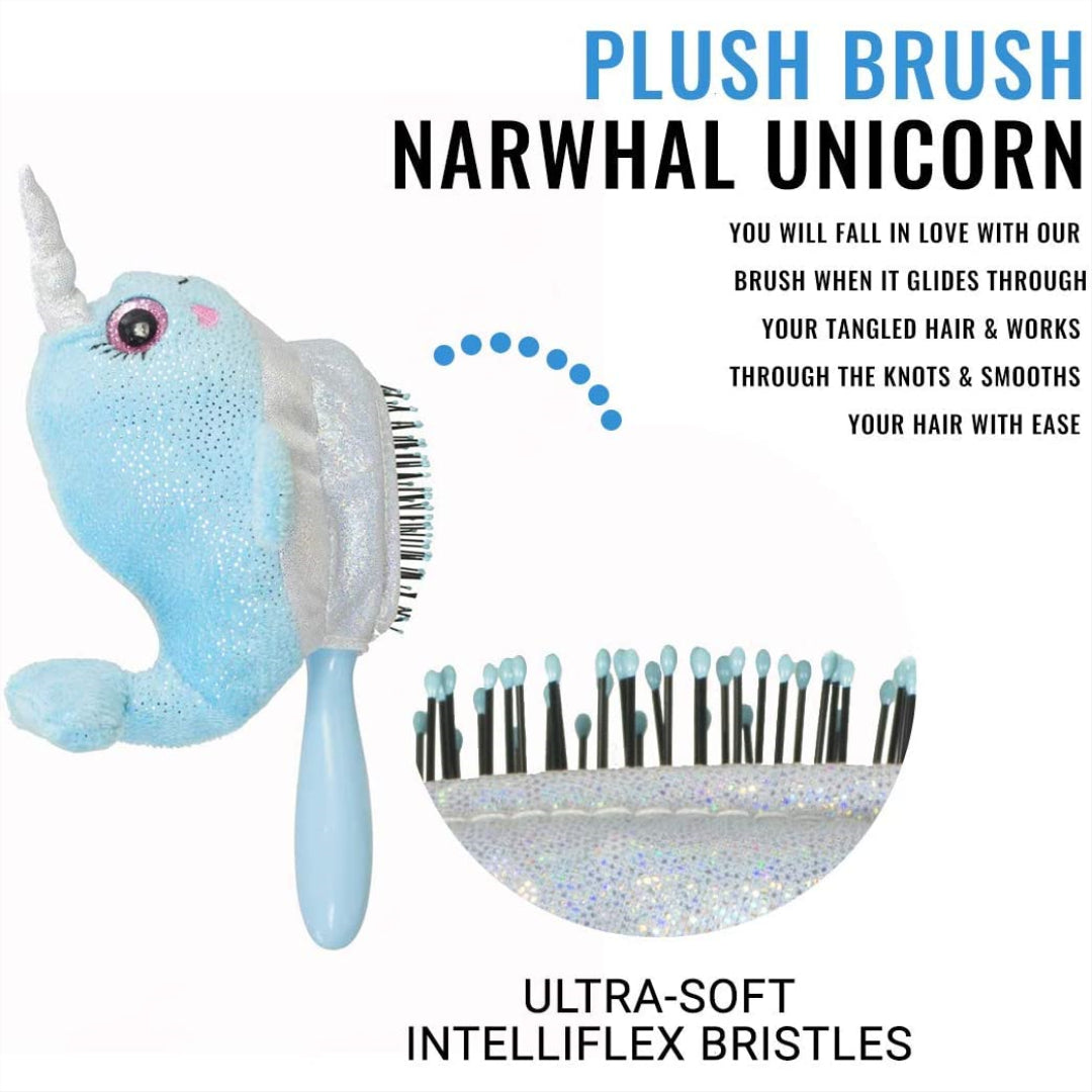 Wet Brush Kids Hair Brush Detangler & Detachable Owl Unicorn Narwhal - Maqio