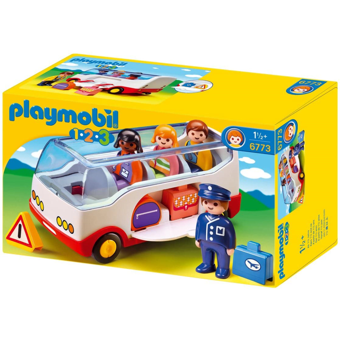 Playmobil 1.2.3 Airport Shuttle Bus & Figures - Maqio