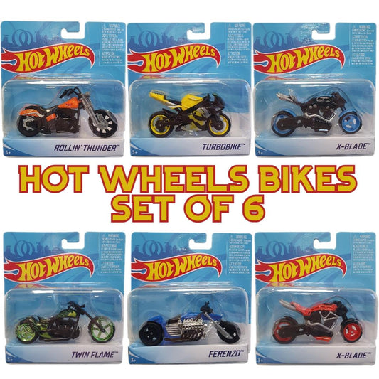 Hot Wheels Street Power Motorbikes - Set of 6 - Maqio