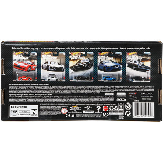 Hot Wheels Set of 5 Cars Vehicles from Fast & Furious
