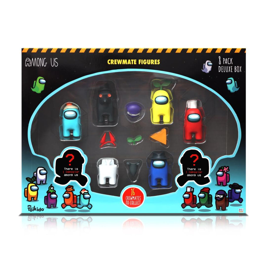 Official & Fully Licensed Among Us Crewmate Figures 8-Pack Deluxe Box v2 - Maqio