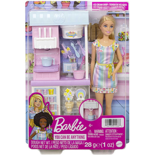 Barbie Ice Cream Making Shop Playset & Blonde Doll