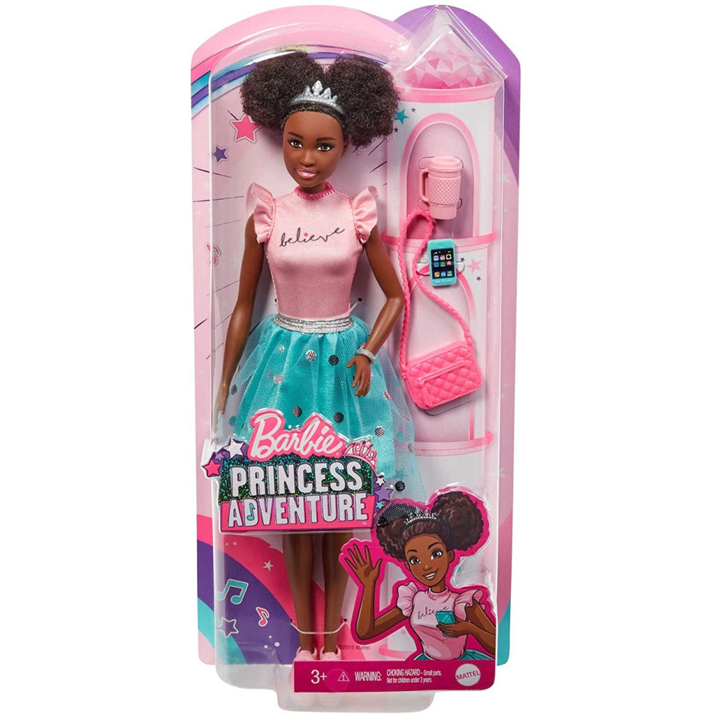 Barbie Princess Adventure Fantasy Doll Curly Black Hair & Green Skirt - Maqio