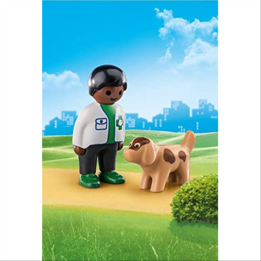 Playmobil 123 2pc Vet With Dog Figures - Maqio
