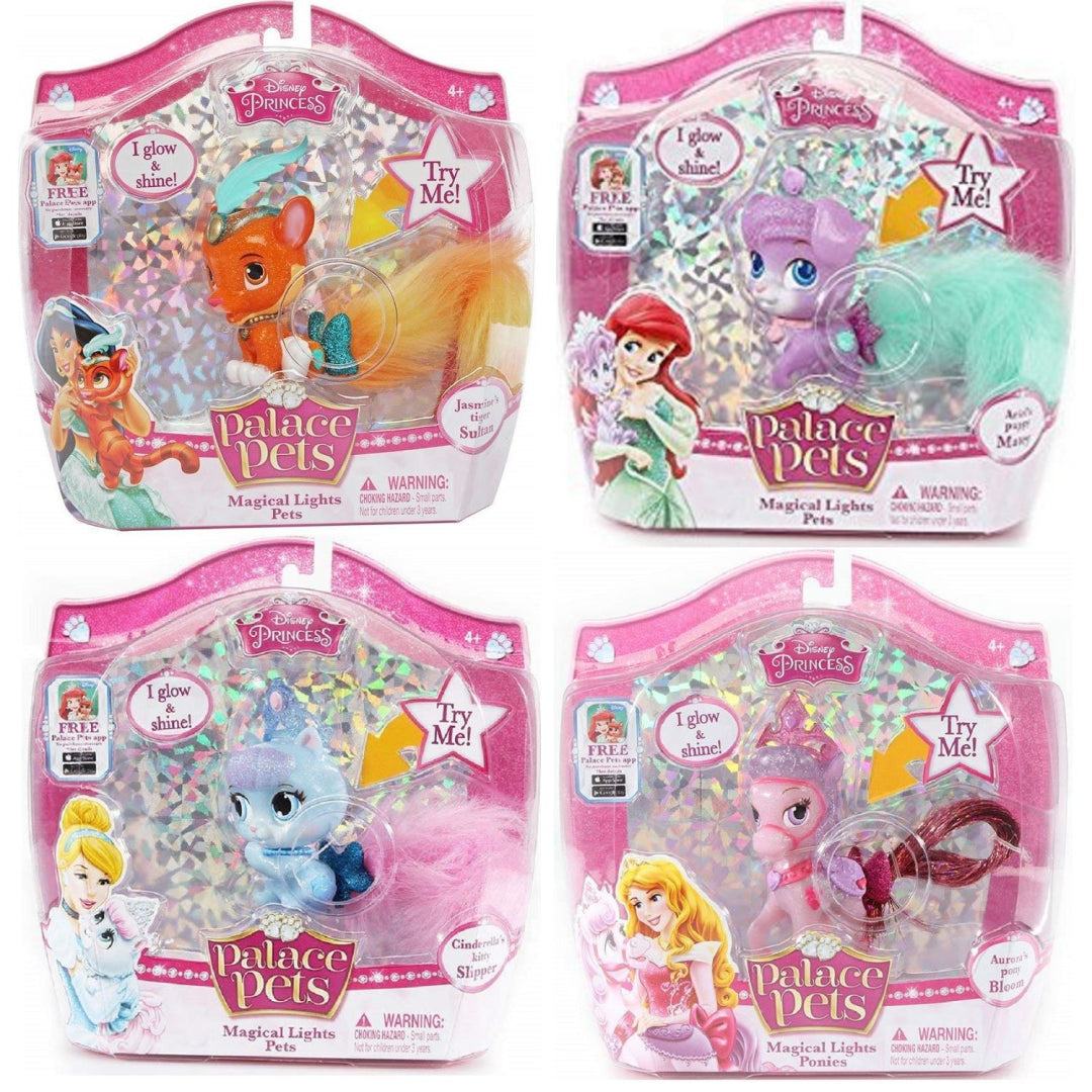 Disney Princess Magical Lights Palace Pets - Set of 4 incl Jasmine and Ariel - Maqio