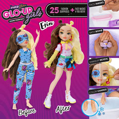 InstaGlam Glo Up Girls Erin Fashion Doll & 25 fashion Surprises 10" - Erin