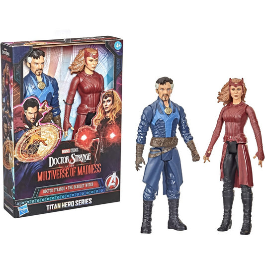 Marvel Avengers Titan Hero Series Doctor Strange Scarlet Witch 12-Inch Figures