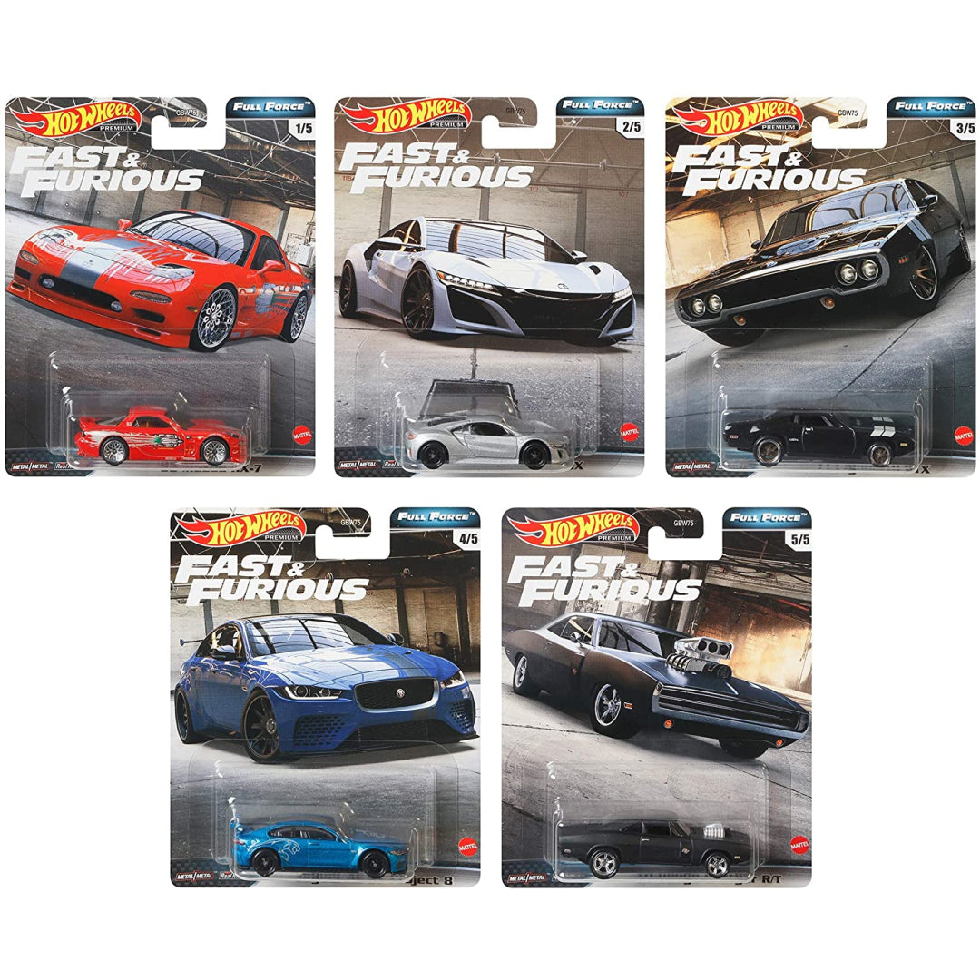 Hot Wheels Premium Fast & Furious Full Force Set of 5 Die-cast Cars – Maqio