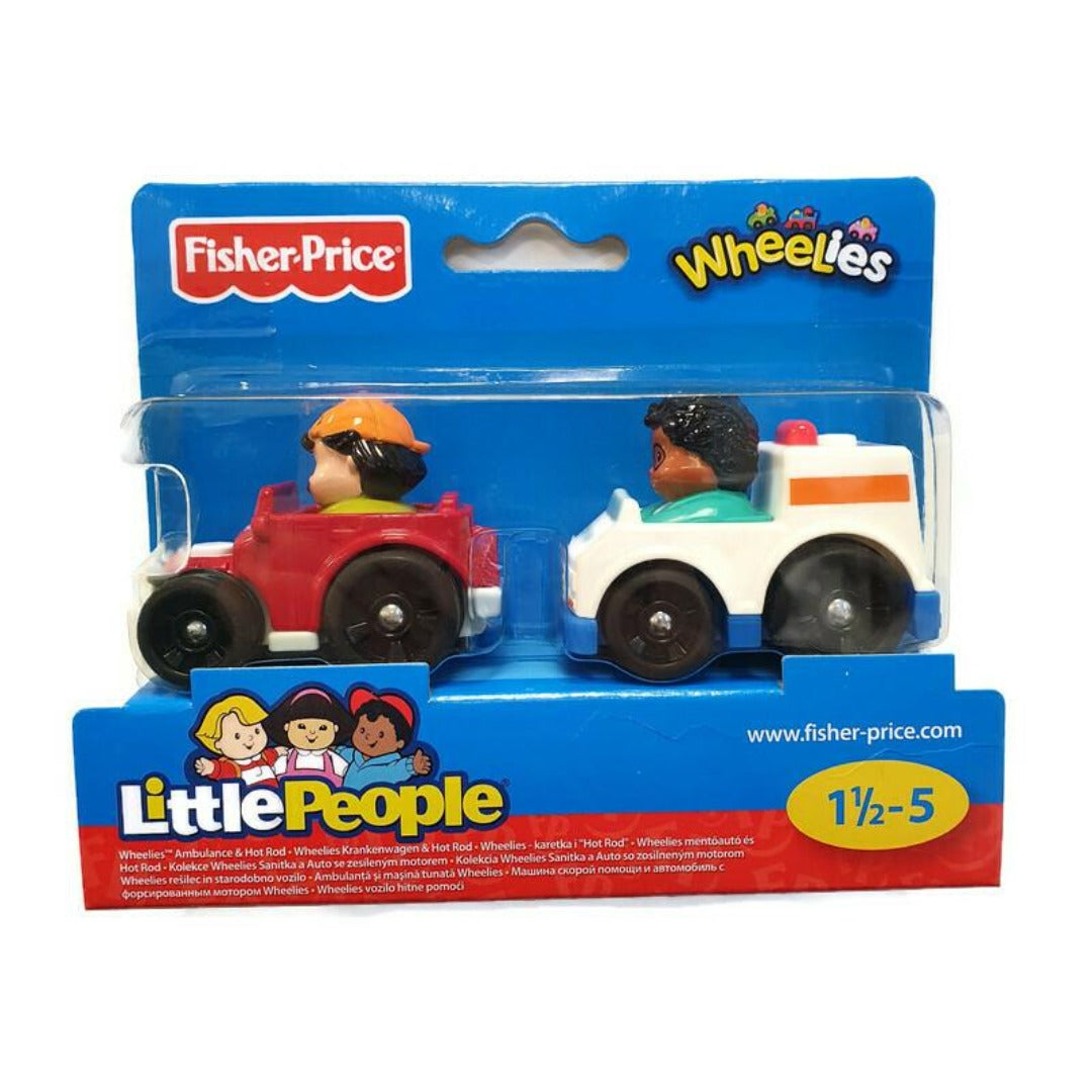 Fisher Price Little People Wheelies Ambulance and Hot Rod 2-Pack V8637 - Maqio